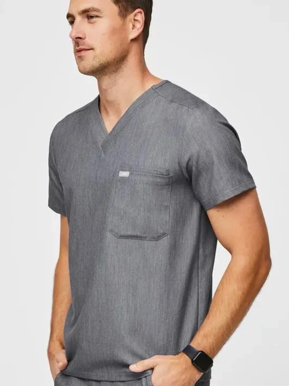 Figs Men's Gray Scrub Set Technical Collection Top and Pants